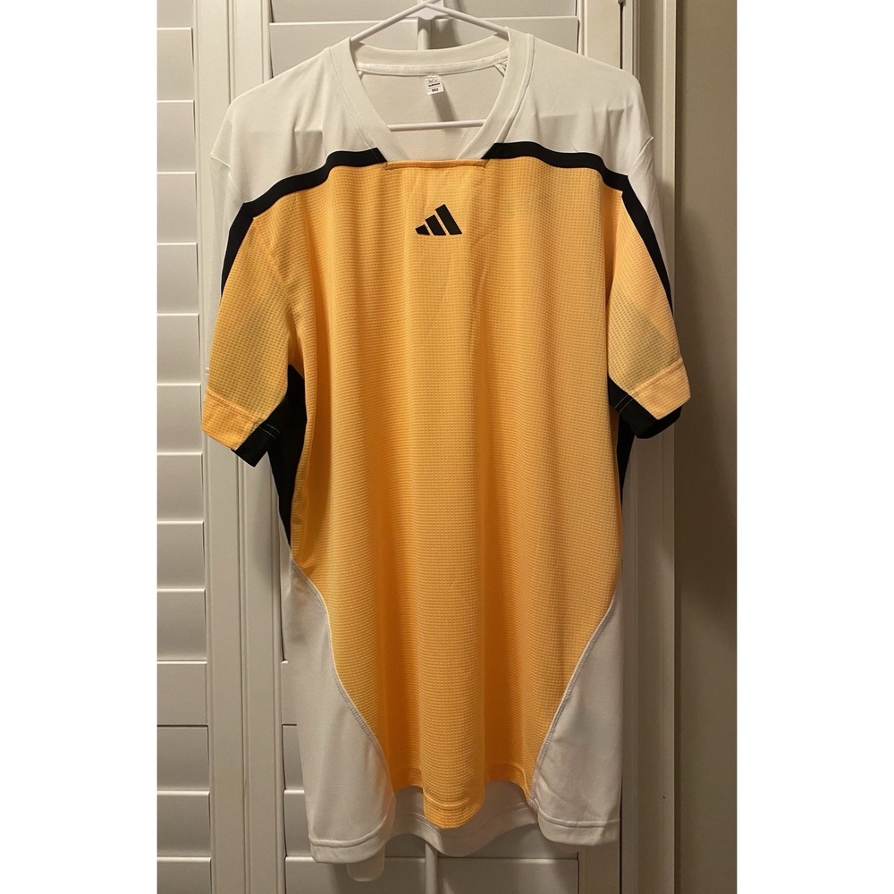 ADIDAS MEN'S HEAT.RDY TENNIS FREELIFT TEE Yellow SHIRT IS8966 Size XL